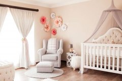 Nursery_Rocking_Chair_15_Silver_Grey_and_Coral_Pink_Flowers